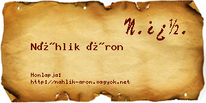 Náhlik Áron névjegykártya