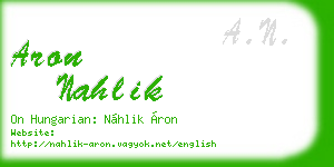 aron nahlik business card