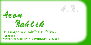aron nahlik business card